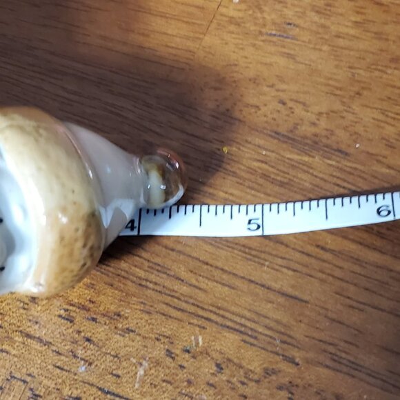 Vintage Little Round Ceramic Santa - Blue & Beige - Picture 5 of 6